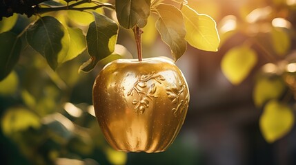 Sticker - sunlight gold apple tree