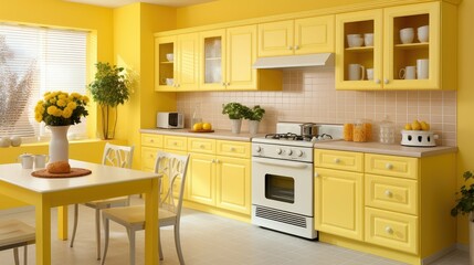 Wall Mural - bright kitchen yellow