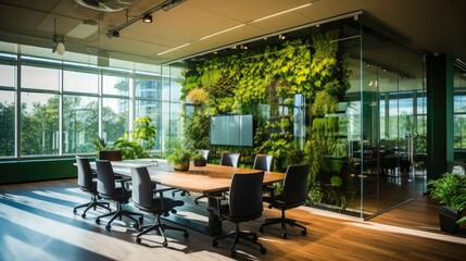 Wall Mural - feature glass wall office