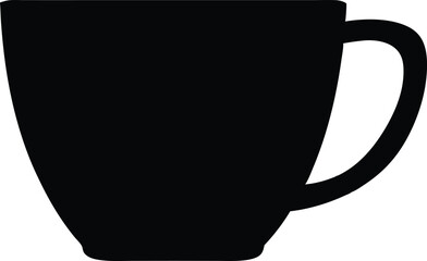 Cup silhouette vector, mug black icon symbol vector