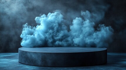 Wall Mural - Dark moody smoke podium display