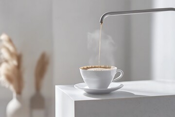 Wall Mural - Pouring Exquisite Coffee into a Delicate Cup