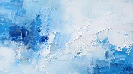 Aufkleber - Closeup of abstract rough blue and white art painting texture