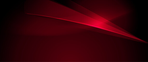 Fototapete - Vector abstract dynamic geometric shape, wave flow line, light effect, and texture on red gradient color for wallpaper, template banner. Illustration modern graphic design for futuristic background