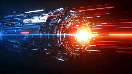 Advanced Technological Core with Energy Surge and Futuristic Design Elements in a Complex System