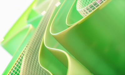 Poster - 3d rendering of abstract digital layered crystal glass background. digital technology concept.