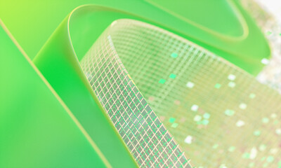 Poster - 3d rendering of abstract digital layered crystal glass background. digital technology concept.