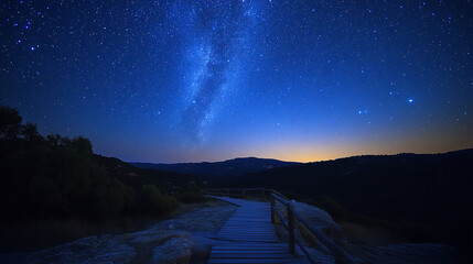 Wall Mural - A mesmerizing night sky filled with countless stars, vibrant galaxies, and rich cosmic colors, symbolizing mystery, wonder, infinity, and the vastness of the universe.