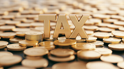 Wall Mural - Golden Tax: The word 