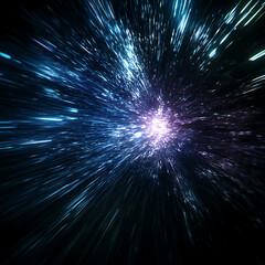 Wall Mural - Cosmic Burst Through the Void Exploring the Interstellar Expanse of Light and Energy Phenomena