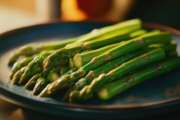 Wall Mural - Delicious seasonal vegetables served on a plate. A healthy and vibrant springtime dish.