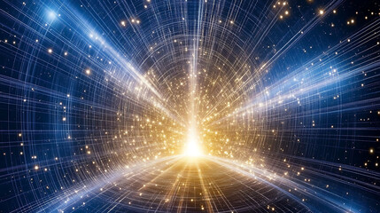 Wall Mural - Cosmic Portal to Another Dimension Futuristic Visualization Sci-Fi Backdrop Immersive Digital Art