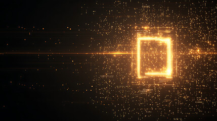 Digital Circuit Square Core Innovation Tech Glowing Particle Field Connectivity Backdrop