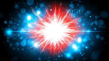 Wall Mural - Dynamic Burst of Light and Energy in Deep Space Abstract Background Design Composition