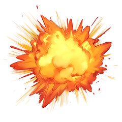 Wall Mural - dynamic energy burst explosive radiance intense combustion cartoon style visual graphic element