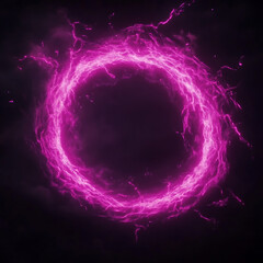 Wall Mural - electric violet ring glowing against dark void ethereal portal for cosmic transcendence