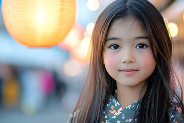 Wall Mural - portrait of an Asian kid girl