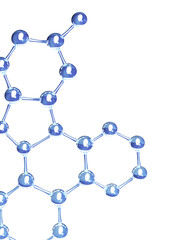 Wall Mural - model of abstract molecular structure. glass atom model. isolated on white background. 3d render