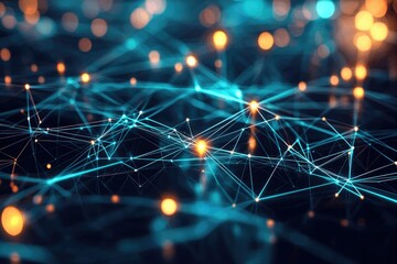 Abstract polygonal space low poly dark background with connecting dots and lines