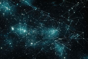 Abstract polygonal space low poly dark background with connecting dots and lines