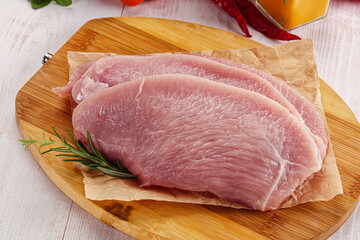 Poster - Raw uncooked turkey fillet steak