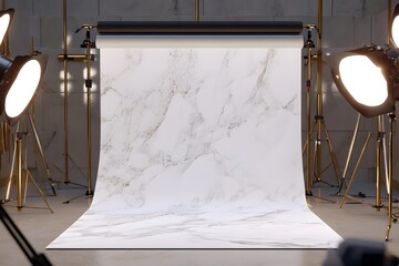 Wall Mural - Marble backdrop studio photoshoot setup