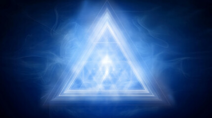 Wall Mural - ethereal triangle portal of light and energy spiritual ascension in blue tones cosmic realm design