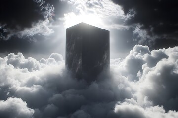 Wall Mural - Monolith cloudscape; sunlit mystery, digital art