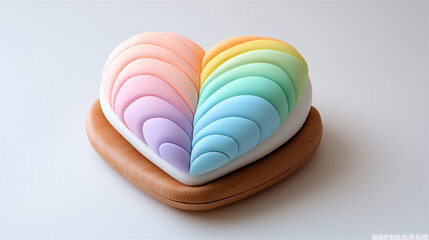 Wall Mural -  pastel heart-shaped leaf sculpture