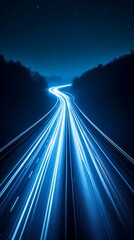 Wall Mural - Digital technology Blue tunnel light poster background