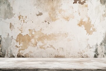 Wall Mural - Rustic Wooden Table, Grunge Wall, Studio