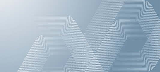 Poster - Digital futuristic technology concept with hexagons. Digital hexagonal blue abstract background. Geometric stripe line art design for poster, brochure, cover, banner, website, header