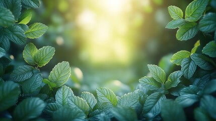 Canvas Print - Lush foliage frames sunlit nature scene