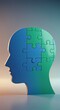 © IbragimovN - Human head puzzle concept for mental health and problem solving solutions