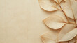 © MashMash - Minimalist beige background with delicate dried leaves in soft earth tones, evoking natural elements, seasonal change, and eco-friendly aesthetics for design, marketing, and seasonal branding projects