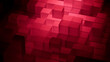 © RocknRoller Studios - Futuristic Tech Wallpaper with Neatly Constructed Translucent Blocks. Hot Pink and Red, 3D Render.