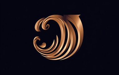 Ornate Golden Letter J Logo