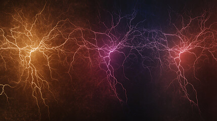 Wall Mural - intense electric arcs intertwined across a dark void showing powerful energy and raw atmospheric for