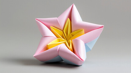 Wall Mural -  pastel origami flower sculpture