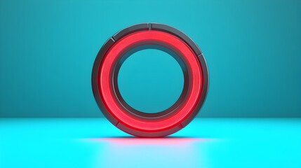 Wall Mural - dynamic red circular light in a modern studio a vibrant artistic perspective