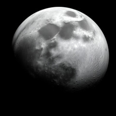 Wall Mural - full moon over black