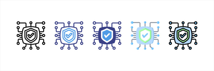 Sticker - Cyber Defense Multistyle Icon Set