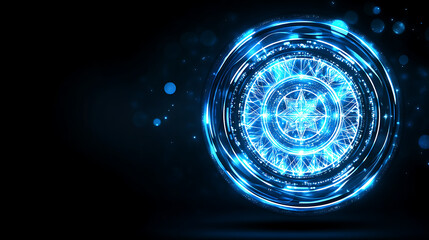 Wall Mural - luminous portal with star symbolism creating a magical and cosmic gateway in a futuristic design