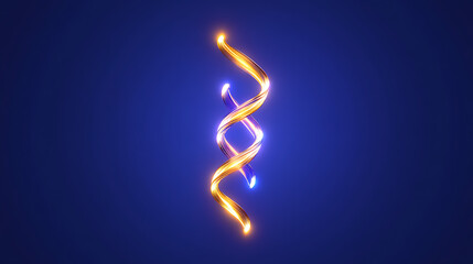 Wall Mural - luminous strands intertwined glowing curves blue backdrop swirling helix conceptual illustration