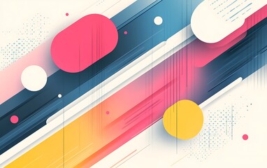Poster - Abstract colorful dynamic composition with geometric shapes and lines for modern design