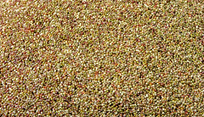 Fototapete - Repeating pattern of tiny quinoa grains, emphasizing their round shape and light beige or red color. Ideal for healthy eating, superfoods, or modern cuisine concepts. Texture, background.