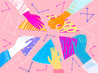 © Westend61 - Abstract illustration of diverse hands assembling colorful pieces symbolizing teamwork in business