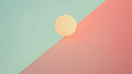 Wall Mural - minimalist sphere sits on a colored surface, used for graphic design or website backgrounds