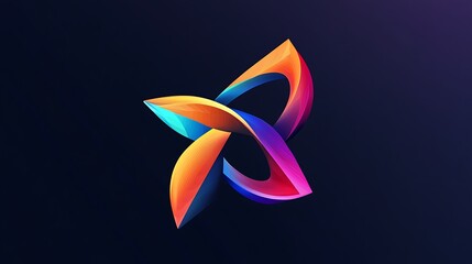 Wall Mural - Colorful abstract shape with a knot on a gradient background for creative design projects