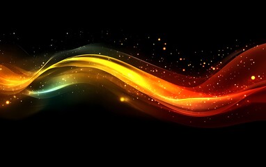 Wall Mural - abstract wave of light and color flowing across a dark backdrop for decoration